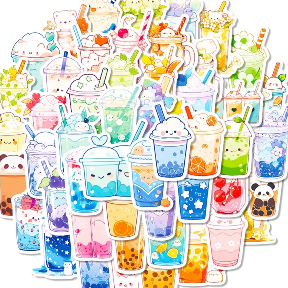 Colorful creative drinks Stickers pack of 20